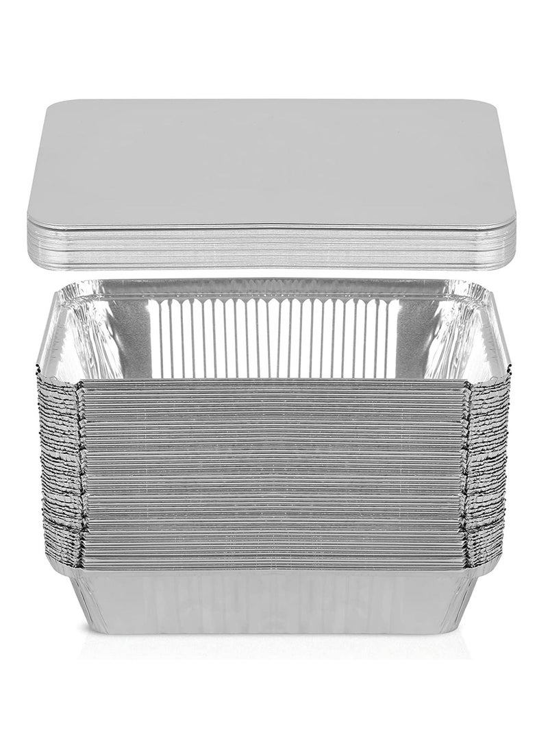680CC 900PC Disposable Aluminium Containers Foil Pans with Lids for Food Storage