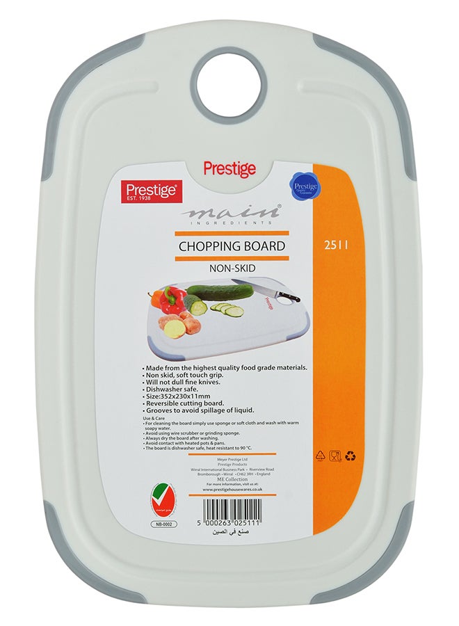 Prestige Chopping Board White/Grey 352x230x11mm - Image 1