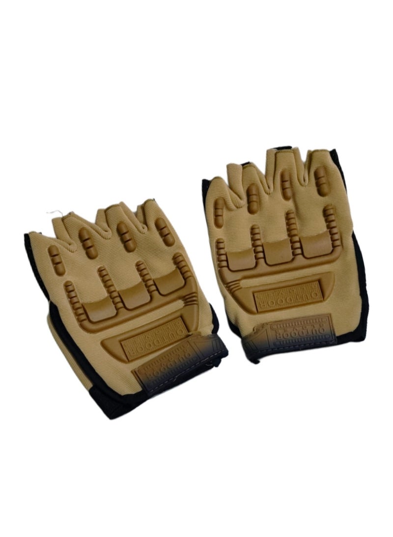 قفازات جلد نصف اصابع للأنشطة الرياضية والدراجات النارية - Image 2