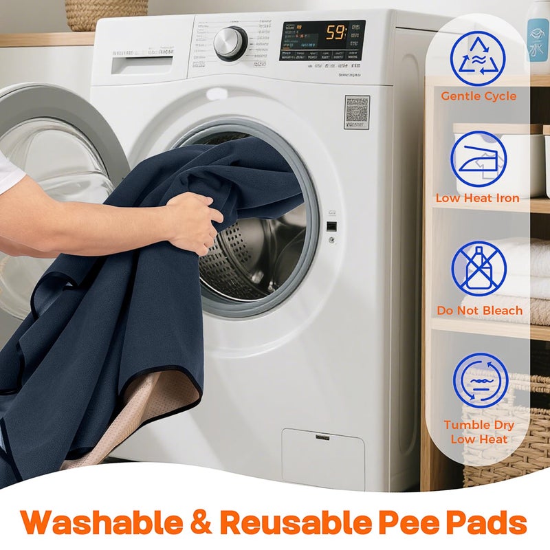 Sunsleek Washable Pee Pads for Dogs 72"x72" Extra Large Super Absorbent Non-Slip Reusable Puppy Pads for Playpen, Crate, Floor, Waterproof Pet Training Mats for Quick-Dry Whelping Pads & Incontinence - Image 5