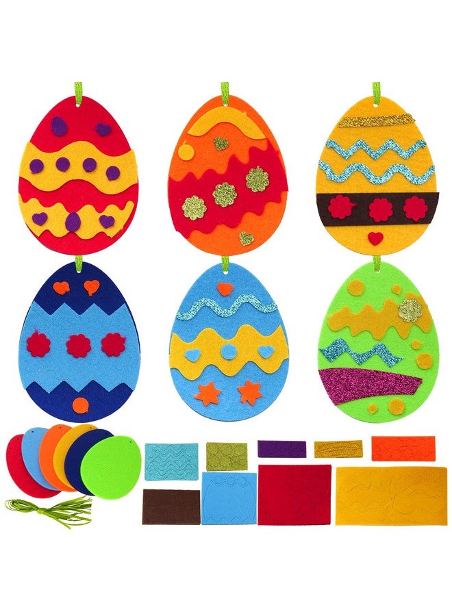 baotongle 12 Pack Easter Egg Craft Kit for Kids Make You Own Egg Foam Stickers Ornament DIY Easter Arts and Crafts for Art Activites Home School Decoration - Image 1