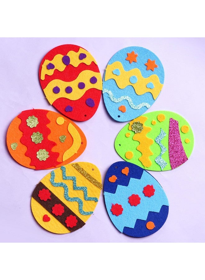 baotongle 12 Pack Easter Egg Craft Kit for Kids Make You Own Egg Foam Stickers Ornament DIY Easter Arts and Crafts for Art Activites Home School Decoration - Image 4