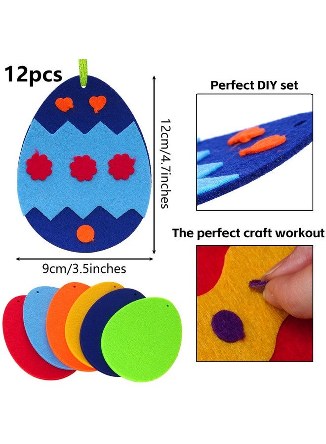 baotongle 12 Pack Easter Egg Craft Kit for Kids Make You Own Egg Foam Stickers Ornament DIY Easter Arts and Crafts for Art Activites Home School Decoration - Image 2
