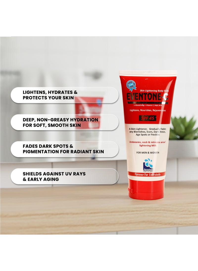 PharmaHealth Eventone C Radiance Body Milk 150ml | Brightening & Moisturizing Body Lotion with SPF 45 for Even-Tone, Smooth Skin - Image 2