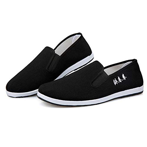 TAO Kung Fu Shoes Traditional Chinese Martial Arts Slippers Soft Comfortable and Light (Size US 10.5) Black - Image 1