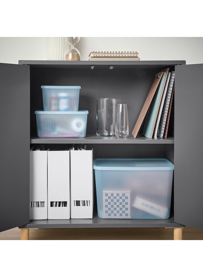 Zaboon Storage box with lid, transparent grey-blue, 12x18x12 cm/1.5 l - Image 3