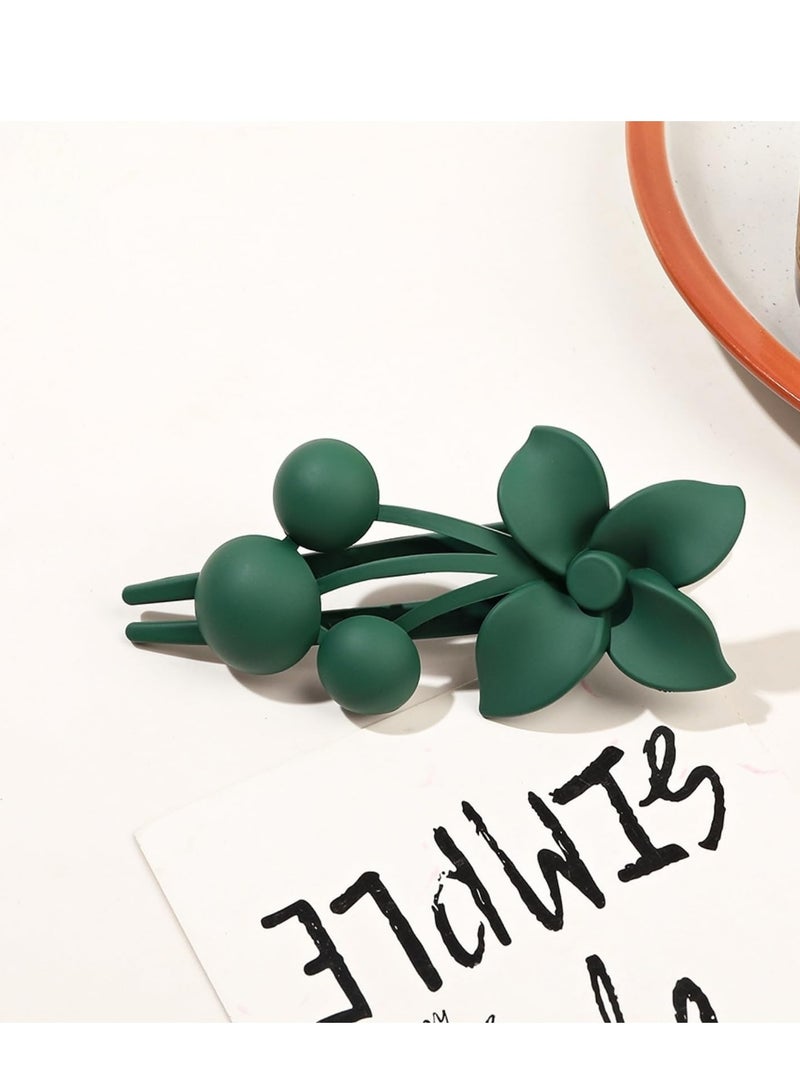 Excefore 4 قطع من مشابك الشعر على شكل زهرة، مشابك شعر كبيرة، مشابك شعر على شكل زهرة للنساء والفتيات ذات الشعر الكثيف، مشابك شعر كبيرة غير لامعة، مشابك شعر إكسسوارات للشعر الخفيف والكثيف - Image 4