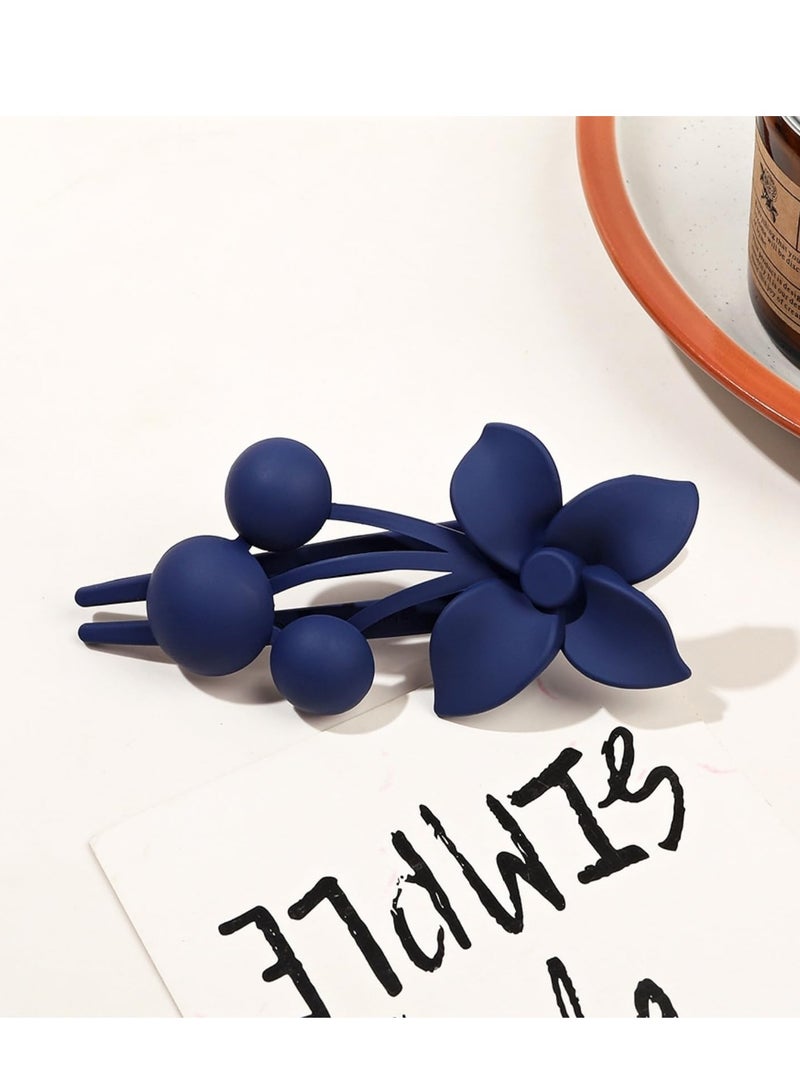 Excefore 4 قطع من مشابك الشعر على شكل زهرة، مشابك شعر كبيرة، مشابك شعر على شكل زهرة للنساء والفتيات ذات الشعر الكثيف، مشابك شعر كبيرة غير لامعة، مشابك شعر إكسسوارات للشعر الخفيف والكثيف - Image 3