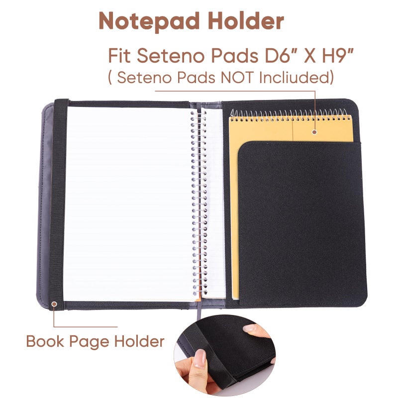 APOFFICE Journal Notebook Cover for Work, Journaling Notebooks Protector - Portfolio Organizer Compatible with Rocketbook Fusion, with Pen loop, Business Card Holder, File Pocket for accessories - Image 3