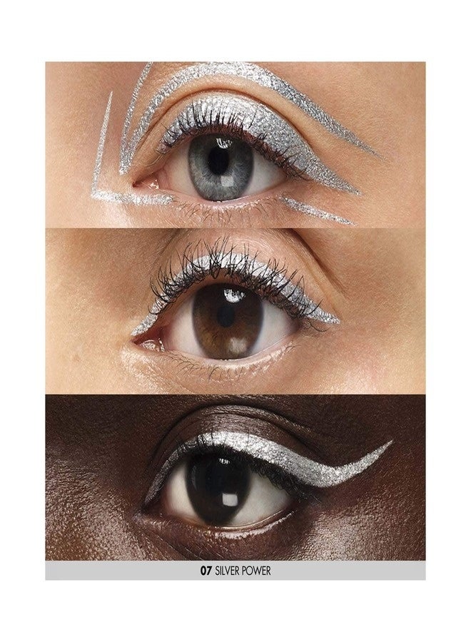 ميك اب فور ايفر محدد عيون أكوا ريزيست كولور إنك من ميك أب فور إيفر، 2 مل - لون 07 فضي باور (فضي معدني) - محدد عيون سائل مقاوم للماء والتلطخ ويدوم 24 ساعة - Image 3