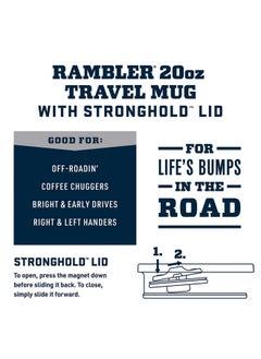 YETI YETI Rambler 20 oz Travel Mug, Stainless Steel, Vacuum Insulated with Stronghold Lid, Rescue Red  - Image 2