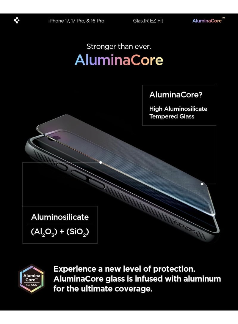 Spigen GLAStR EZ FIT Tempered Glass iPhone 17 PRO / 17 / 16 PRO Screen Protector - Case Friendly with Sensor Protection [2 PACK] - Image 3