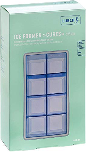 LURCH Germany Silicone Ice Cube Tray 1.9 x 1.9 Inch / 5x5 cm - Blue - Image 4