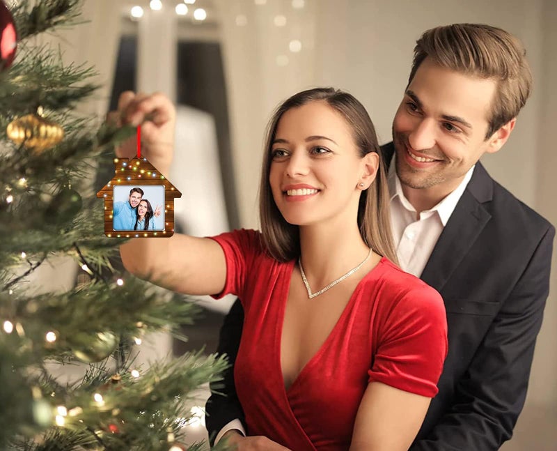 SICOHOME Our First Christmas Together Ornament 2025 - Personalized Photo Picture Frame Ornament, 1st Together Ornaments for Christmas Tree Decorations, Wedding for Couples - Image 2