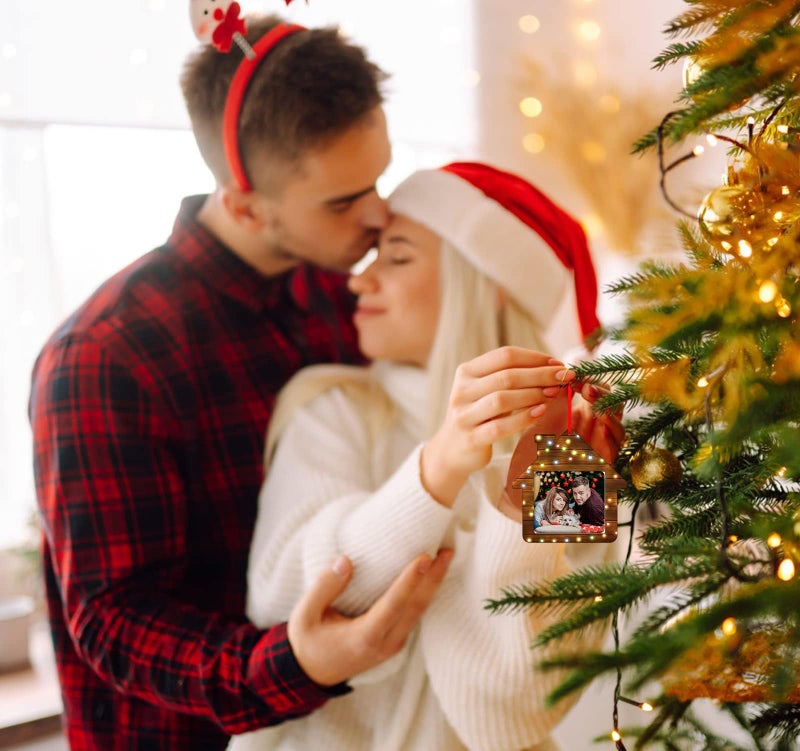 SICOHOME Our First Christmas Together Ornament 2025 - Personalized Photo Picture Frame Ornament, 1st Together Ornaments for Christmas Tree Decorations, Wedding for Couples - Image 5