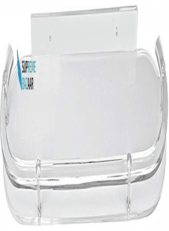 SELLZY 18inch Oval Transparent ABS Plastic Unbreakable Bathroom Shelf | Wall Mount Rack & Organizer for Kitchen & Bathroom | Durable, Rust-Free, Space-Saving Storage Shelf (Pack of 1) - Image 4