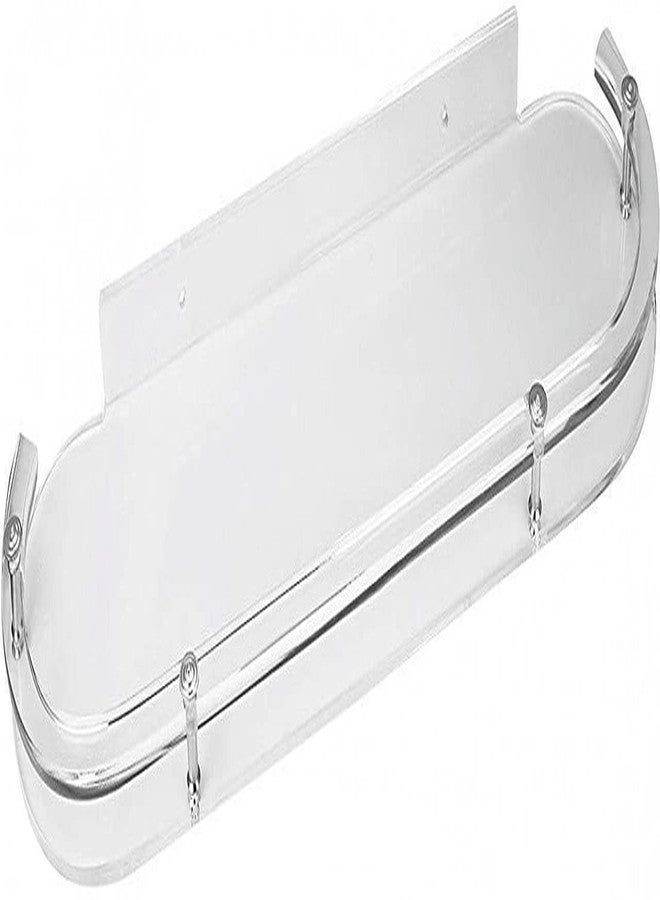 SELLZY 18inch Oval Transparent ABS Plastic Unbreakable Bathroom Shelf | Wall Mount Rack & Organizer for Kitchen & Bathroom | Durable, Rust-Free, Space-Saving Storage Shelf (Pack of 1) - Image 1
