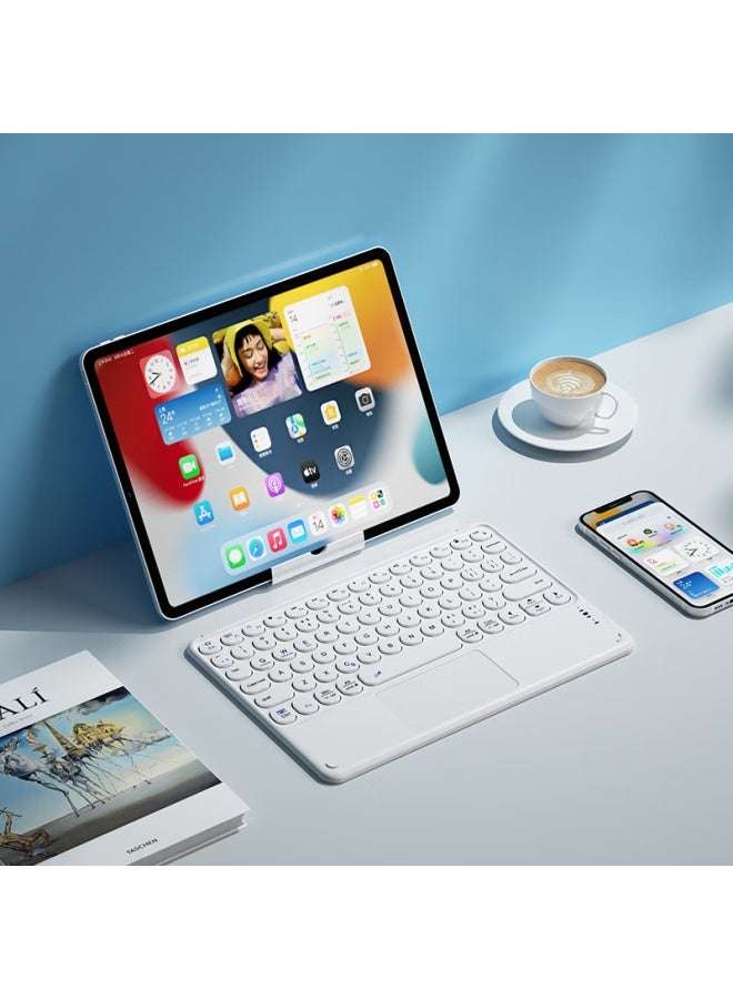 B.o.w Hangshi Hb252 Ultra-thin Bluetooth Wireless Touch Keyboard, Compatible With Ipad, Xiaomi, Huawei, Apple Tablets, Smartphones, Laptops, Quiet Charging Keyboard, Fairy Purple