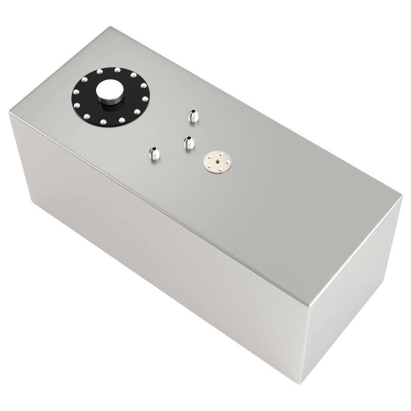 BOMLING 19 Gallon 72L Top-Feed Aluminum Racing Fuel Cell Gas Tank with Level Sensor, Silver