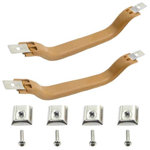 EATAKWARD 55009801K Interior Door Handle Pull Strap Interior Kit, 2Pcs Front Left Driver and Right Passenger Side Replacement for Jeep Wrangler YJ 1987 1988 1989 1990 1991 1992 1993 1994 1995 (Brown) - Image 2