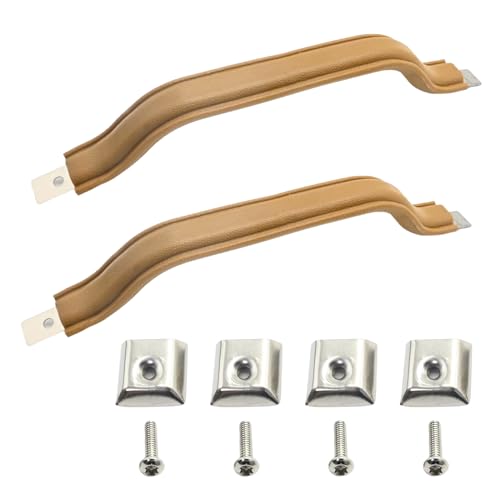 EATAKWARD 55009801K Interior Door Handle Pull Strap Interior Kit, 2Pcs Front Left Driver and Right Passenger Side Replacement for Jeep Wrangler YJ 1987 1988 1989 1990 1991 1992 1993 1994 1995 (Brown) - Image 1