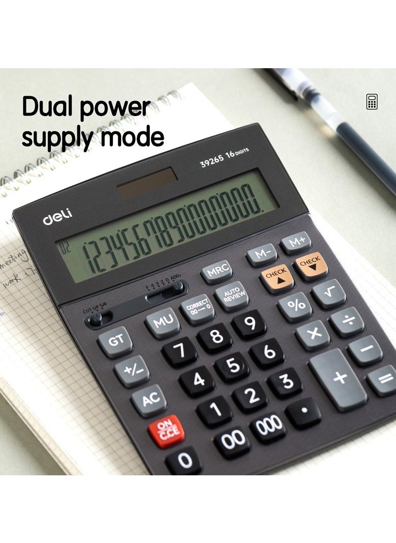 Deli Deli E39265 16-Digit Dual Power Calculator with 120-Step Check & 3-Year Warranty  - Image 4