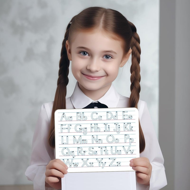 WEIZHEN Handwriting Practice Dry Erase Board – ABC Alphabet Tracing for Kids Ages 3-5 | Small Whiteboard for Pre-K, Toddler, Preschool, Kindergarten Learning Activities and Homeschool Supplies “9" x 12" - Image 3