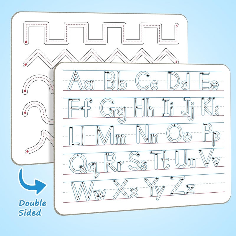 WEIZHEN Handwriting Practice Dry Erase Board – ABC Alphabet Tracing for Kids Ages 3-5 | Small Whiteboard for Pre-K, Toddler, Preschool, Kindergarten Learning Activities and Homeschool Supplies “9" x 12" - Image 2