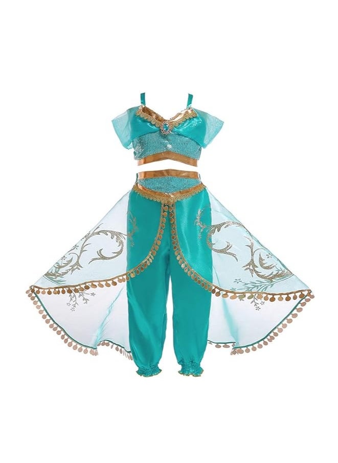 Brain Giggles BrainGiggles Princess Jasmine Costume For Girls Cosplay Dress Up  - Image 1