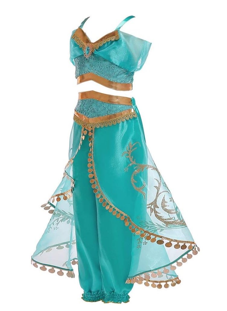 Brain Giggles BrainGiggles Princess Jasmine Costume For Girls Cosplay Dress Up  - Image 2