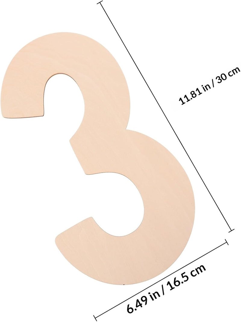 Beavorty 2pcs Large Unfinished Wood Number Signs for Home Decor and Party Hanging, Natural Wood Color Blank Wooden Craft Boards for Wedding Wall Decoration - Image 2