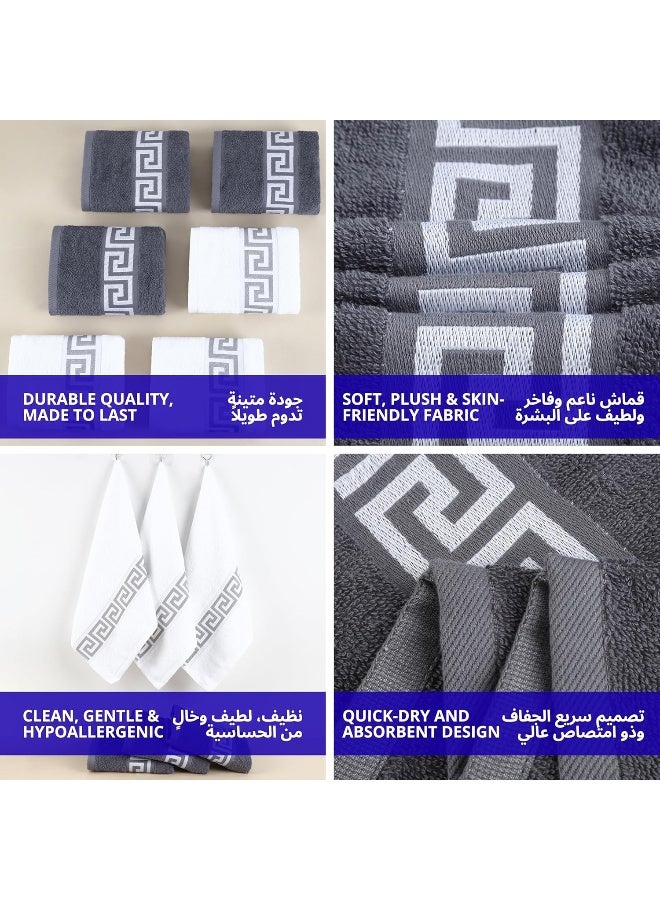 Home Dwell Premium Hand Towels Set - Set of 6 - 100% Cotton, Bathroom Hand Towel Set, Hotel & Spa Quality Hand Terry Towels for Bathroom, Highly Absorbent and Super Soft Bathroom Towels - Image 5