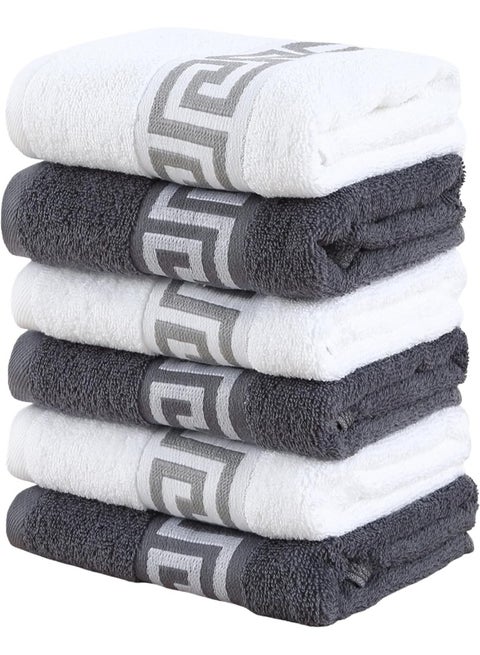 Home Dwell Premium Hand Towels Set - Set of 6 - 100% Cotton, Bathroom Hand Towel Set, Hotel & Spa Quality Hand Terry Towels for Bathroom, Highly Absorbent and Super Soft Bathroom Towels