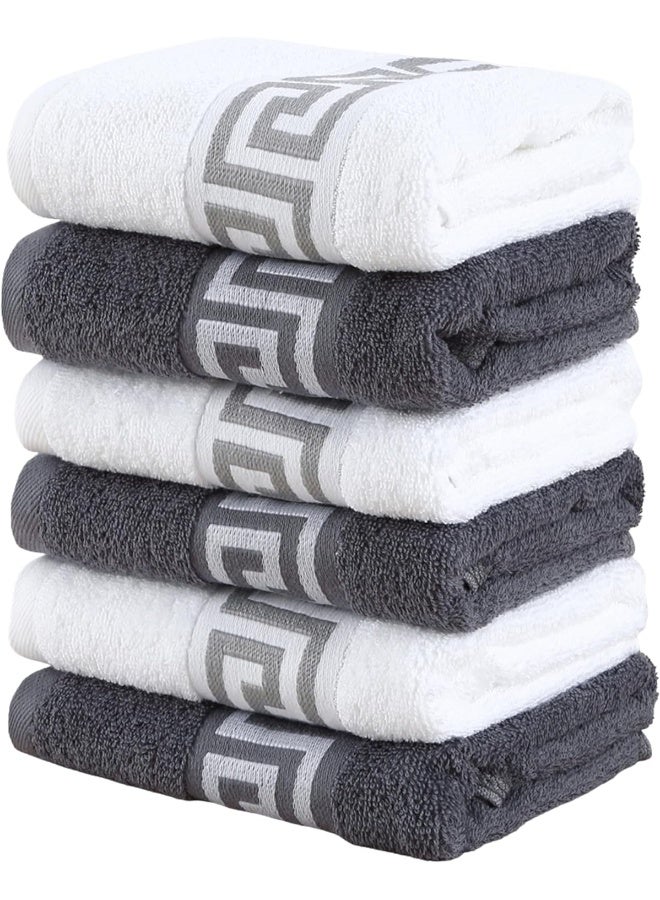 Home Dwell Premium Hand Towels Set - Set of 6 - 100% Cotton, Bathroom Hand Towel Set, Hotel & Spa Quality Hand Terry Towels for Bathroom, Highly Absorbent and Super Soft Bathroom Towels - Image 1