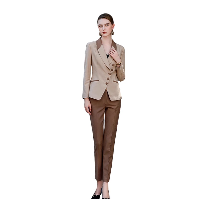 New Double-Breasted Business Wear Suit Suit Pants Slim Fit Slimming Manager Formal Wear Office Work Clothes Suit - Image 5