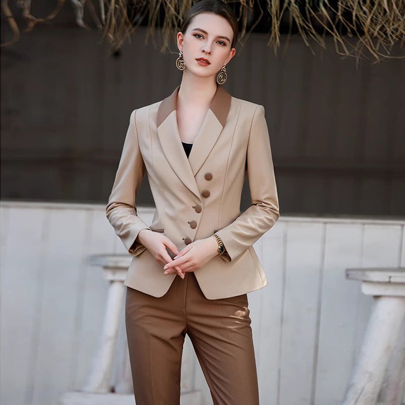 New Double-Breasted Business Wear Suit Suit Pants Slim Fit Slimming Manager Formal Wear Office Work Clothes Suit - Image 3