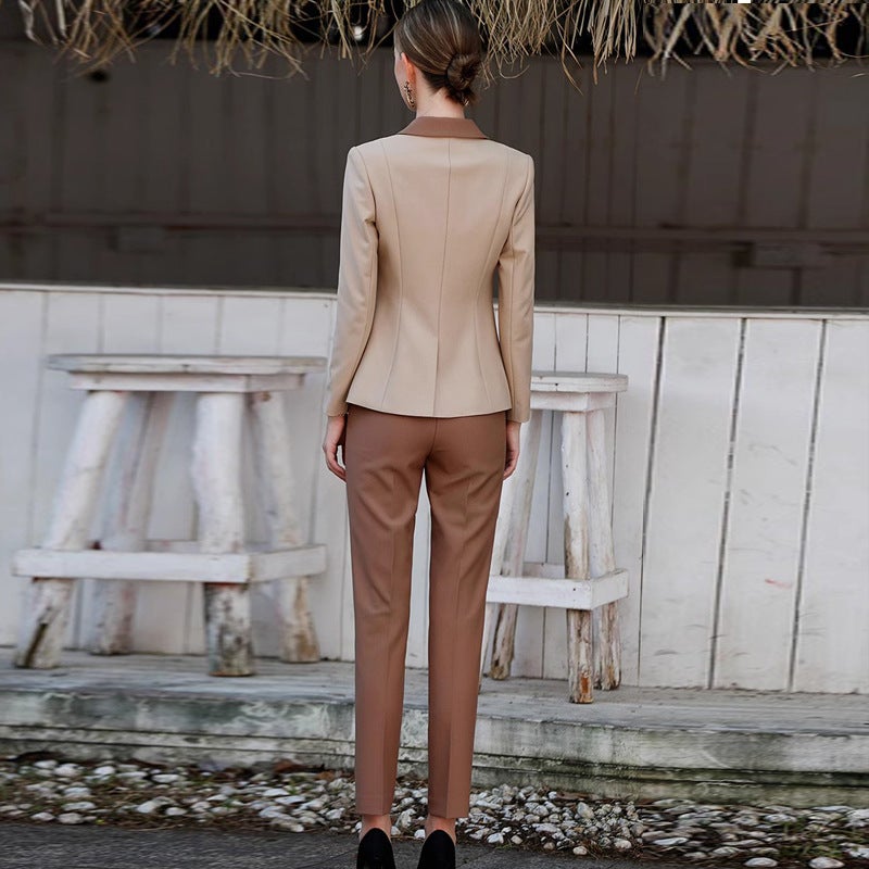 New Double-Breasted Business Wear Suit Suit Pants Slim Fit Slimming Manager Formal Wear Office Work Clothes Suit - Image 4