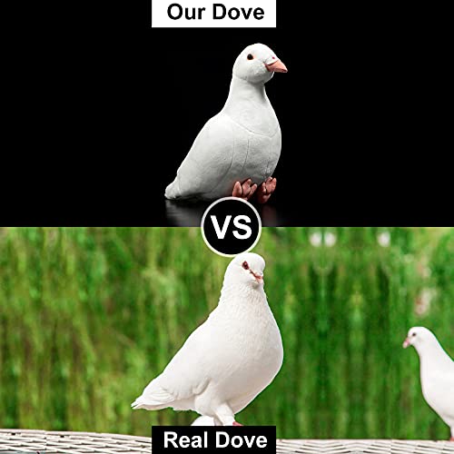 ZHONGXIN MADE Simulation White Pigeon Stuffed Animal Toy - 10 inch Rock Pigeon Toys, Cute Pigeon as Gift for Kids (White Pigeon) - Image 3