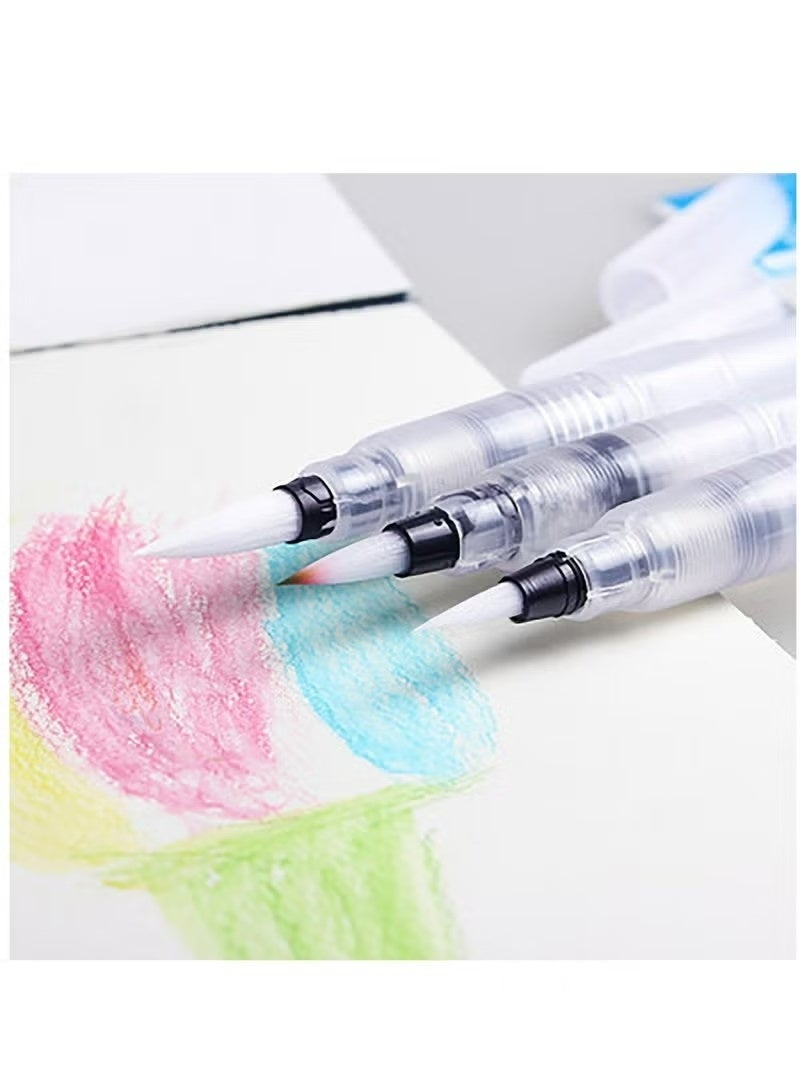 6 Set Watercolor Brush Pen with Flower Shape Paint Plate Tray Mixing Palette, Assorted Tips Size,  Refillable Paintbrush, For Watercolour Oil Acrylic Painting - Image 5