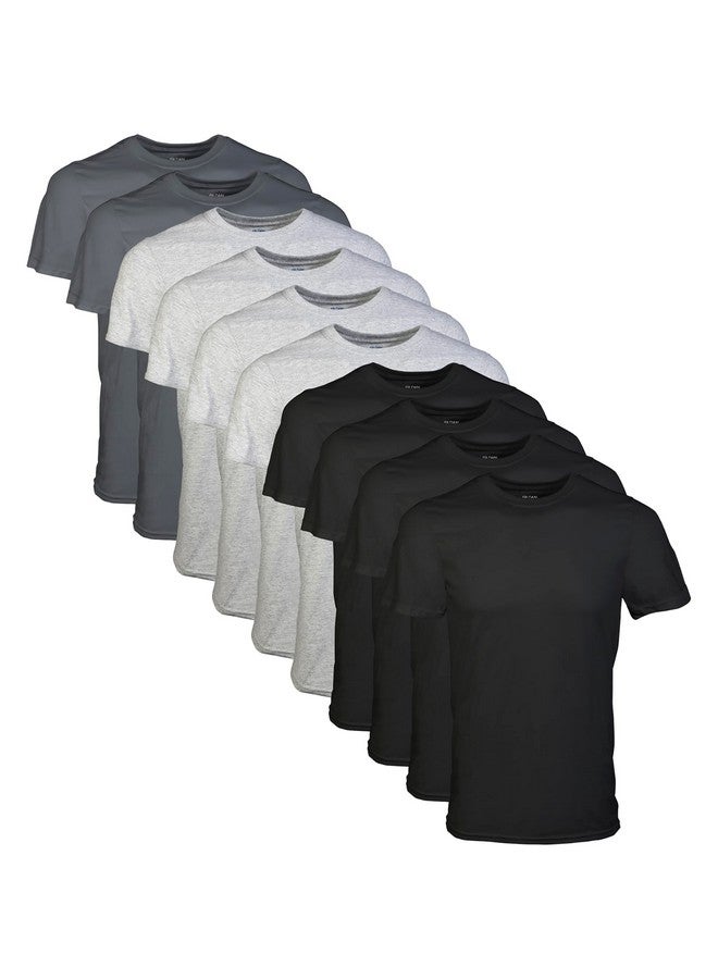 Gildan Men's Crew T-Shirts, Multipack, Style G1100, Black/Sport Grey/Charcoal (10-Pack) - Image 1
