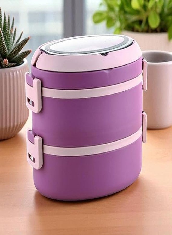 Gcrox Vega Insulated Oval Lunch Box | Leak-Proof Stainless Steel Insulated Tiffin | Compact & Portable Lunch Carrier for Office, School & Travel (Multi-Color) (2 Layer) - Image 5