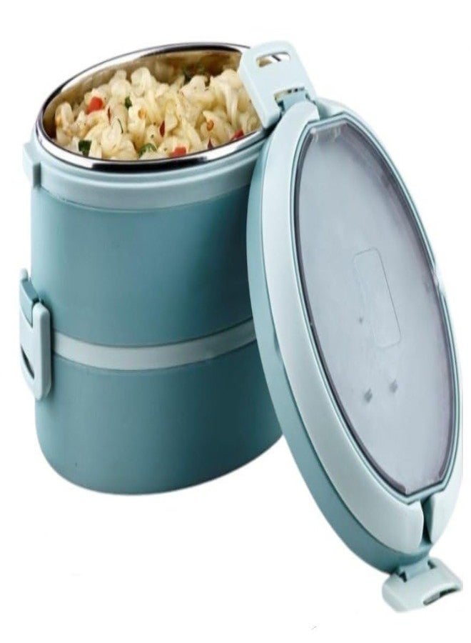 Gcrox Vega Insulated Oval Lunch Box | Leak-Proof Stainless Steel Insulated Tiffin | Compact & Portable Lunch Carrier for Office, School & Travel (Multi-Color) (2 Layer) - Image 1