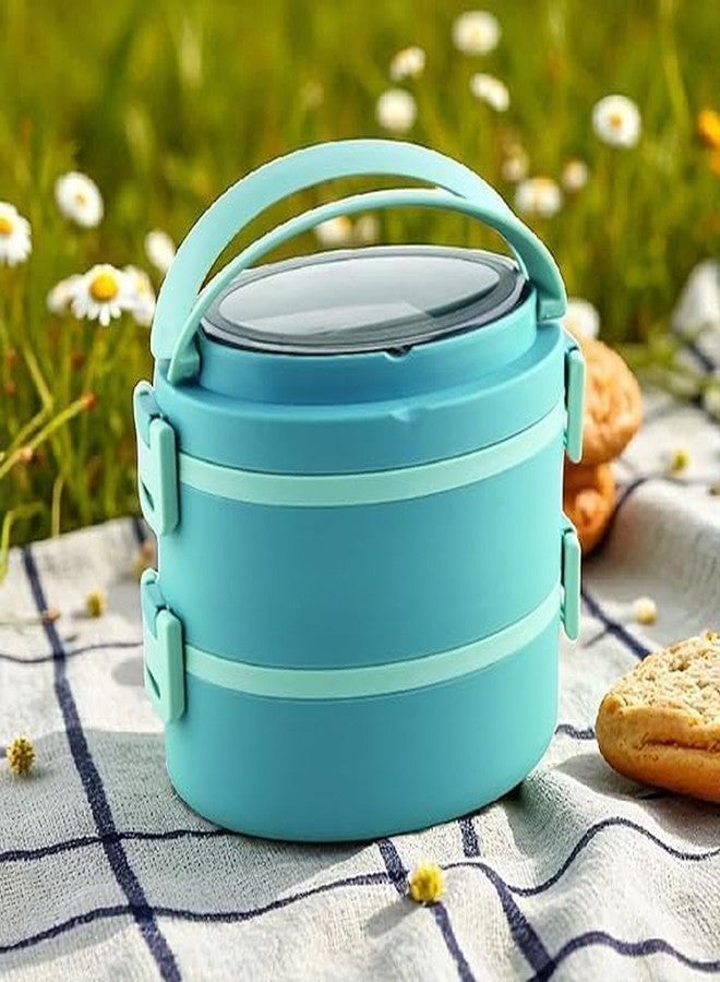 Gcrox Vega Insulated Oval Lunch Box | Leak-Proof Stainless Steel Insulated Tiffin | Compact & Portable Lunch Carrier for Office, School & Travel (Multi-Color) (2 Layer) - Image 3