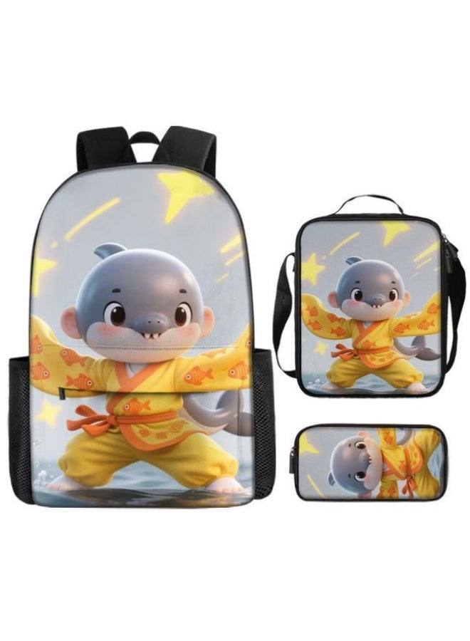 Bright Li Fire Unlock the new fashion of childish fun! Three-piece set of bags, cartoon elements for children and teenagers (students, children, friends' outings, mountain climbing, schooling, etc. can be used) - 50 - Image 2
