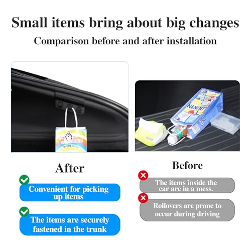 Arcoche Trunk Grocery Bag Hook ABS Trunk Hook for Tesla Model Y Juniper Accessories 2025 2026 Trunk Organizer 2PC - Image 3
