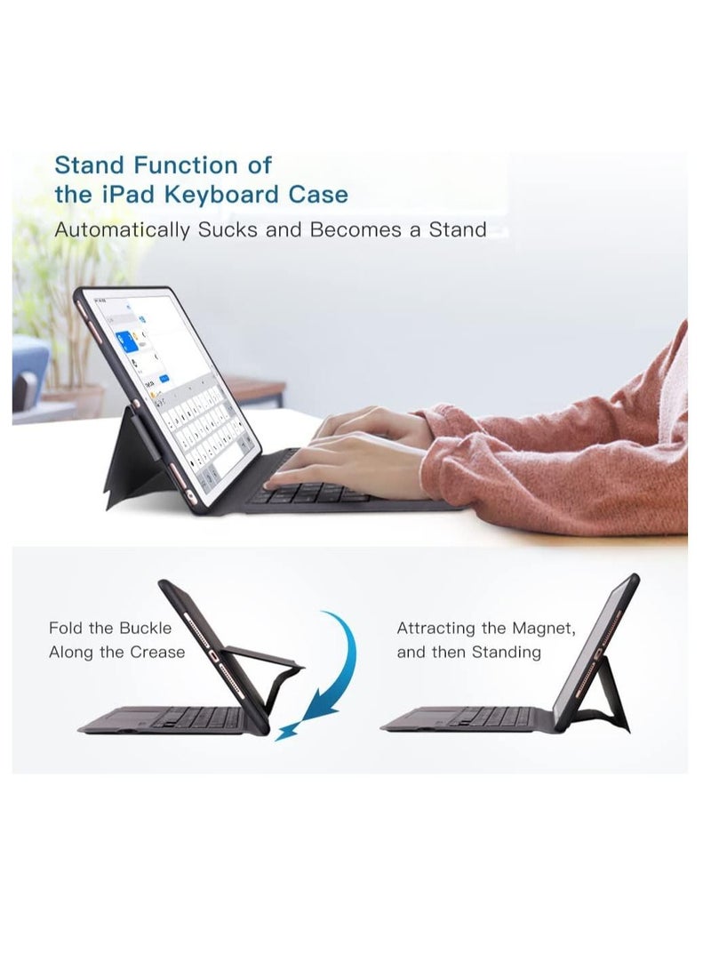 MUNTAQI iPad Keyboard Case with Trackpad for iPad Pro 11 inch 2018 2020 Air 4 10.9 inch,iPad Wireless Bluetooth Keyboard Case with Pencil Holder - Image 4