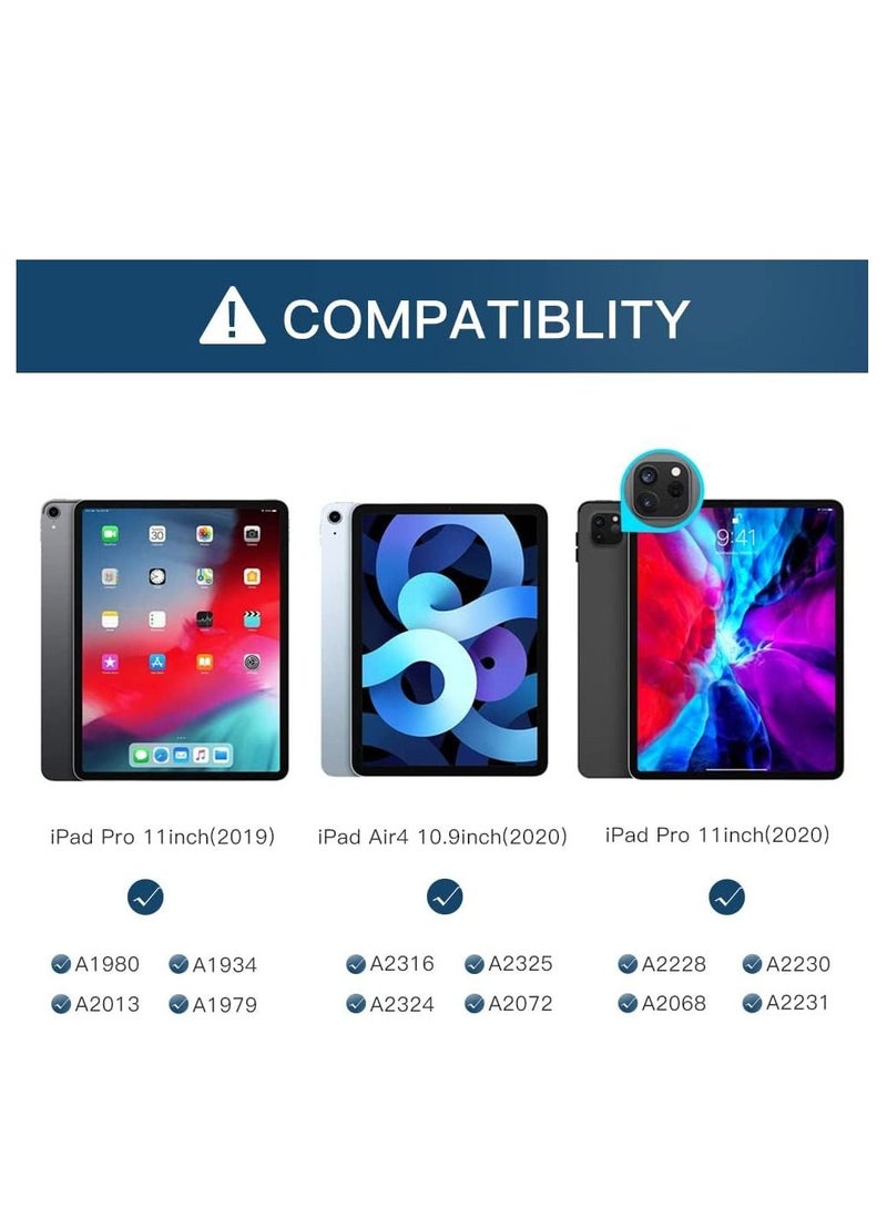 MUNTAQI iPad Keyboard Case with Trackpad for iPad Pro 11 inch 2018 2020 Air 4 10.9 inch,iPad Wireless Bluetooth Keyboard Case with Pencil Holder - Image 2