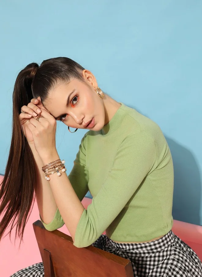 STREET 9 بلوزة خضراء رائعة للنساء