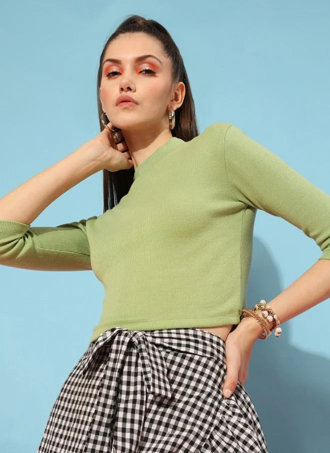 STREET 9 Gorgeous Green Solid Top for Women