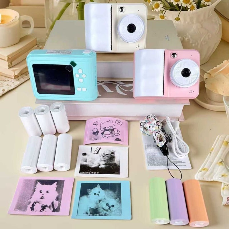 Pink Photo Printer With 9 Rolls Photo Paper For Kids Creative Learning - Image 4